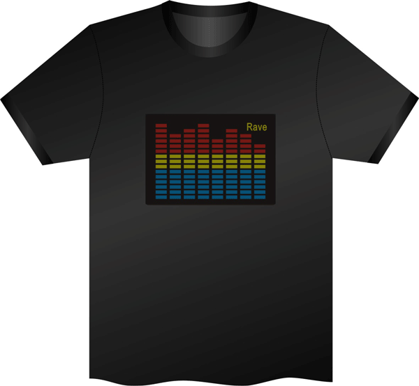 Camiseta Eletronica Sensível Ao Som
